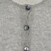 Cardigan din tricot fin gri închis, cu detalii argintii Benetton 313573 2