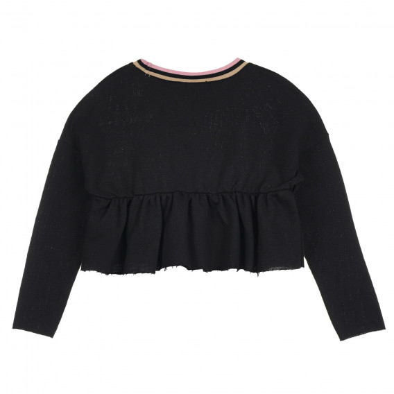 Bluză din tricot fin de culoare neagră Sisley 313626 4