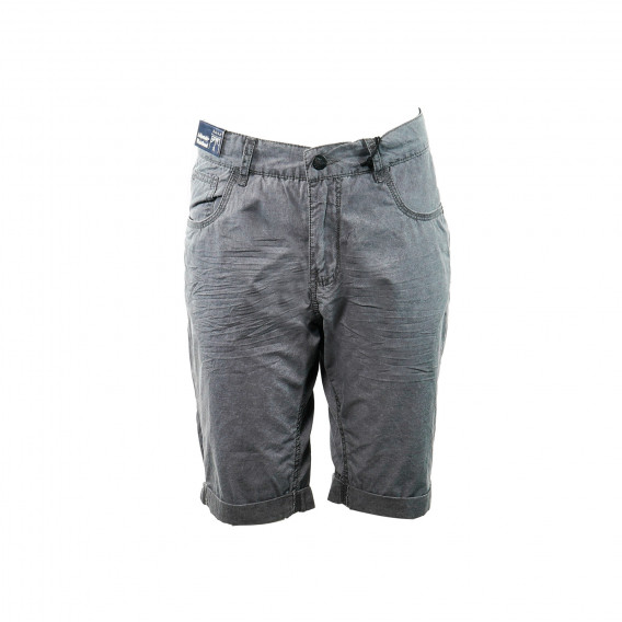 Pantaloni scurți de culoare gri, cu broderie pe buzunare pentru băieți Ebound Denim 31365 