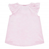 Tricou roz din bumbac cu imprimeu pisoi pentru bebeluși Benetton 313850 4