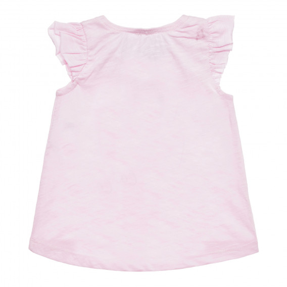 Tricou roz din bumbac cu imprimeu pisoi pentru bebeluși Benetton 313850 4
