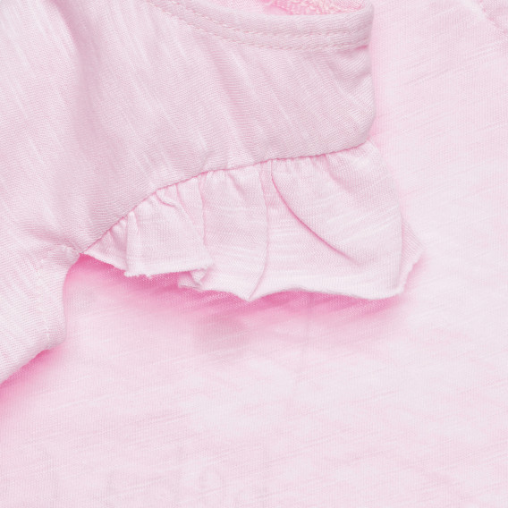Tricou roz din bumbac cu imprimeu pisoi pentru bebeluși Benetton 313851 2