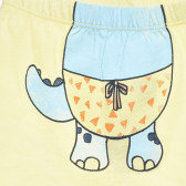 Pantaloni scurți galbeni din bumbac cu imprimeu dinozaur pentru bebeluși Benetton 313976 3