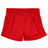 Pantaloni scurți roșii din bumbac cu tiv îndoit Benetton 314208 3