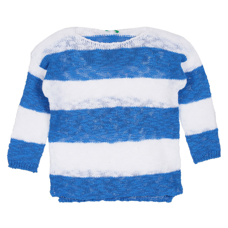 Pulover cu dungi din tricot fin, albastru deschis  314472