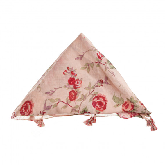 Eșarfă triunghiulara bej cu imprimeu floral Benetton Eșarfă triunghiulara bej cu imprimeu floral Benetton 314498 2