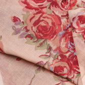 Eșarfă triunghiulara bej cu imprimeu floral Benetton 314499 3