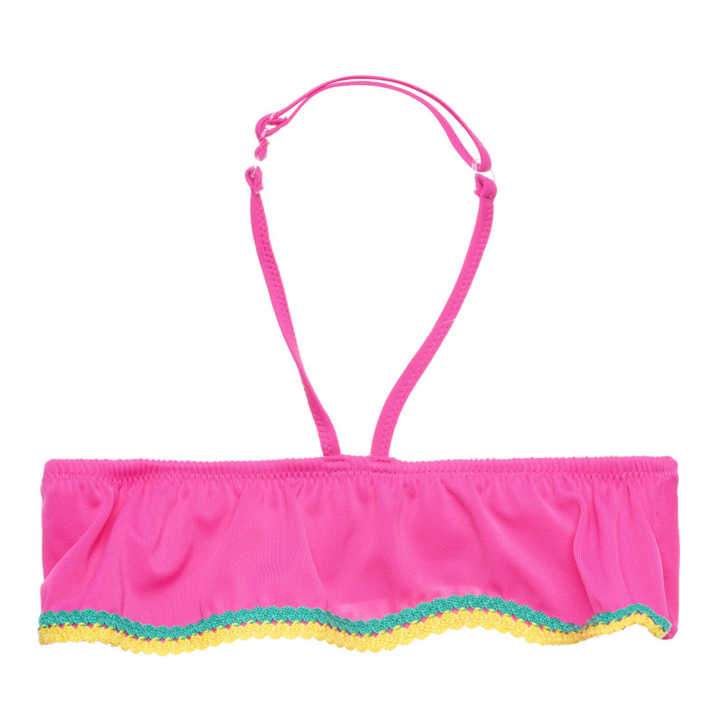 Costum de baie roz cu detalii colorate  314506