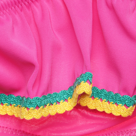 Costum de baie roz cu detalii colorate Benetton 314509 3