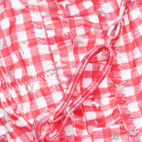 Costum de baie roșu cu imprimeu în carouri Benetton 314518 2