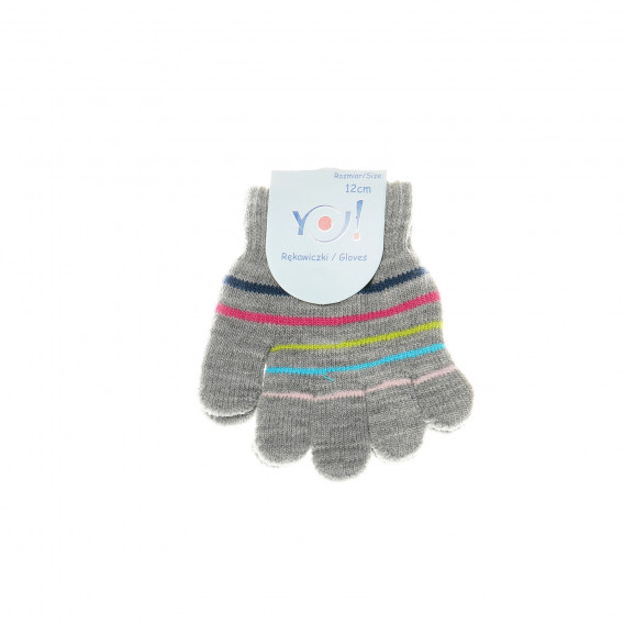Mănuși pentru fete în dungi colorate YO! 31471 4