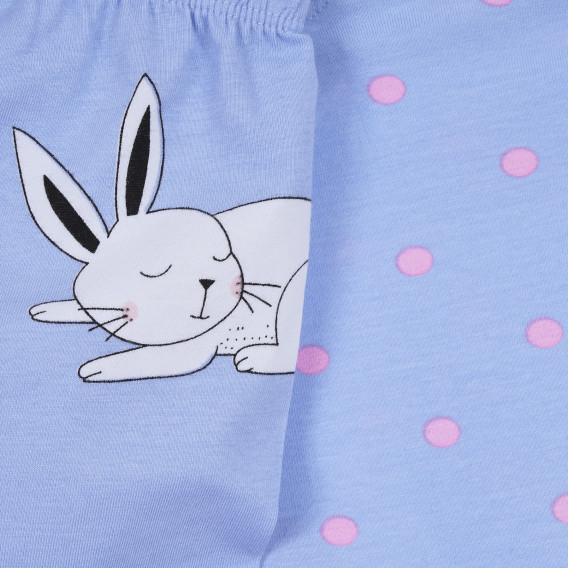 Pijamale de bumbac cu imprimeu iepuraș, albastre Chicco 315169 4