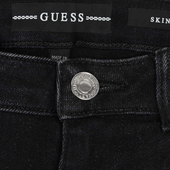 Jeans cu detalii de brocart, negri Guess 315177 2