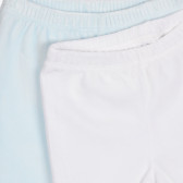 Set pantaloni cu botoși Chicco din bumbac alb și albastru Chicco 315184 4
