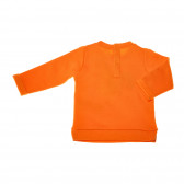 Bluză cu mânecă lungă de culoare portocaliu cu aplic Benetton 31536 2