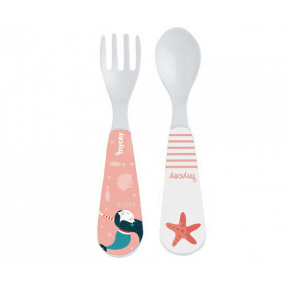 Set lingură și furculiță, culoare roz Mycey 315950 