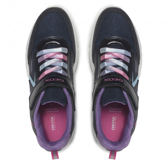 Sneakers albaștri cu șnururi colorate Geox 316668 6