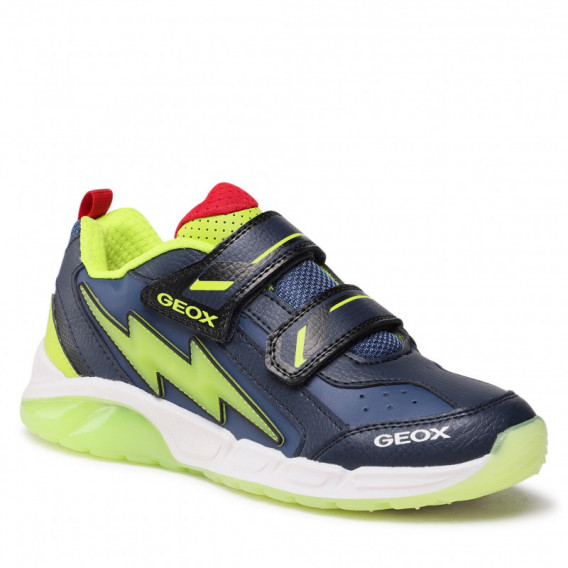 Sneakers albaștri cu detalii neon Geox 316670 