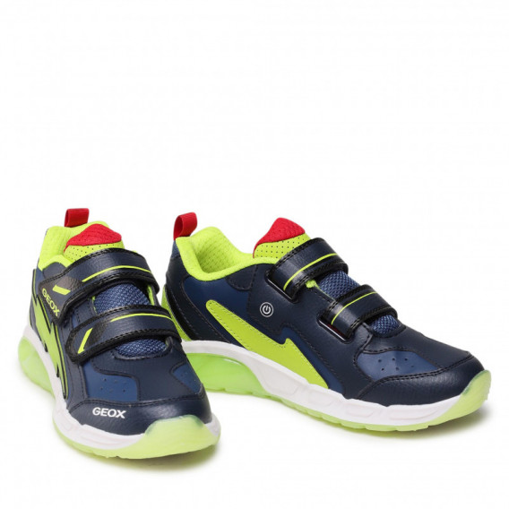 Sneakers albaștri cu detalii neon Geox 316674 5