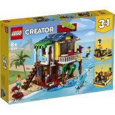 Set de construit case pe plajă din 564 de piese pentru surfing Lego 316876 