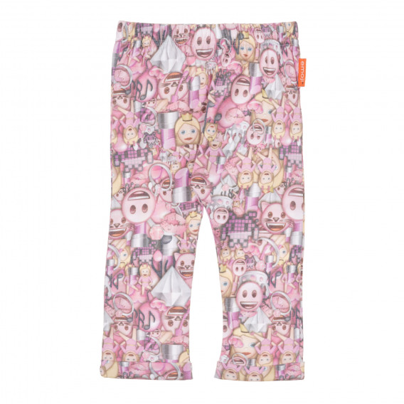 Pantaloni multicolori cu imprimeu Emoji pentru bebeluș ZY 316968 
