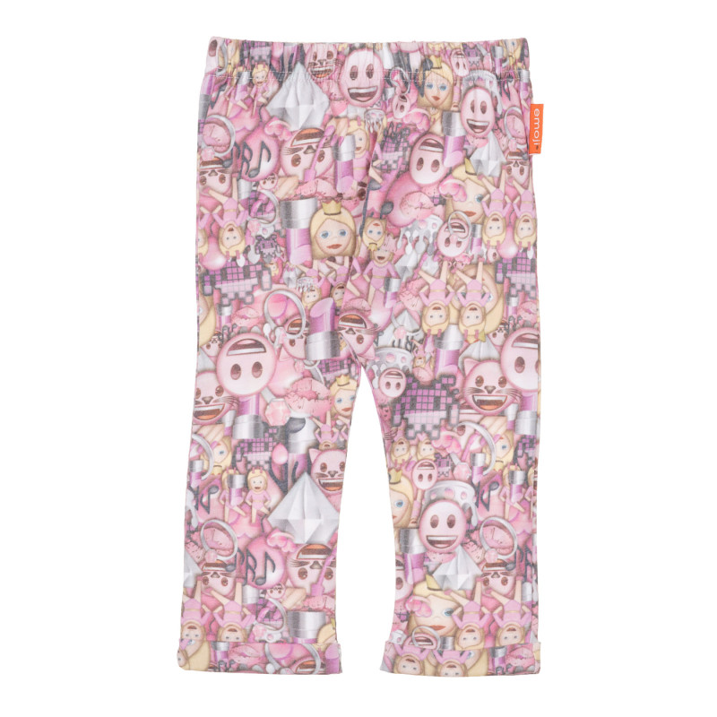 Pantaloni multicolori cu imprimeu Emoji pentru bebeluș  316968