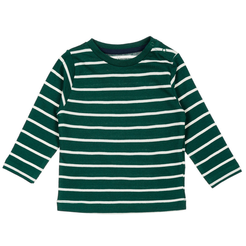Bluză din bumbac cu mâneci lungi în dungi verzi și albe pentru bebeluși  317097