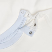 Set din bluză și pantaloni alb cu albastru pentru bebeluși ZY 317460 4