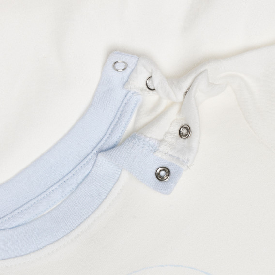 Set din bluză și pantaloni alb cu albastru pentru bebeluși ZY 317460 4