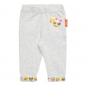 Pantaloni din bumbac gri cu imprimeu Emoticon pentru bebeluși ZY 317782 