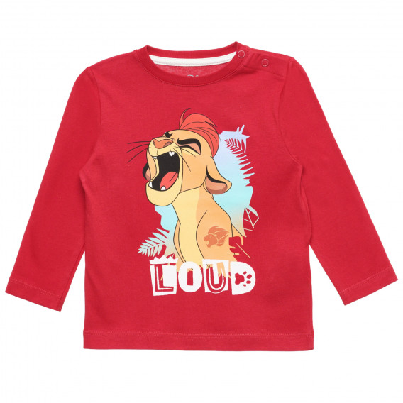 Bluză roșie cu imprimeu „Leu” pentru bebeluși ZY 317802 