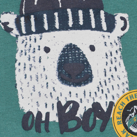 Bluză verde cu imprimeu urs pentru bebeluși ZY 317817 6
