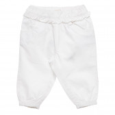 Pantaloni albi cu volane si buzunare decorative pentru bebeluși ZY 317880 