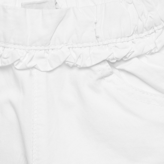 Pantaloni albi cu volane si buzunare decorative pentru bebeluși ZY 317881 2