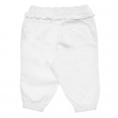 Pantaloni albi cu volane si buzunare decorative pentru bebeluși ZY 317883 4