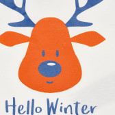 Bluză albă din bumbac cu inscripția „Hello Winter” pentru bebeluși ZY 317942 2
