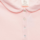 Bluză roz cu guler și nasturi ZY 317965 2
