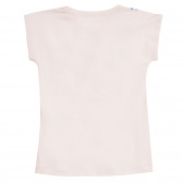 Tricou din bumbac cu imprimeu de vară, roz deschis ZY 317997 4