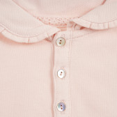Tricou din bumbac roz deschis cu guler pentru fetițe ZY 318025 2
