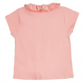 Bluză din bumbac roz deschis cu volane ZY 318059 3