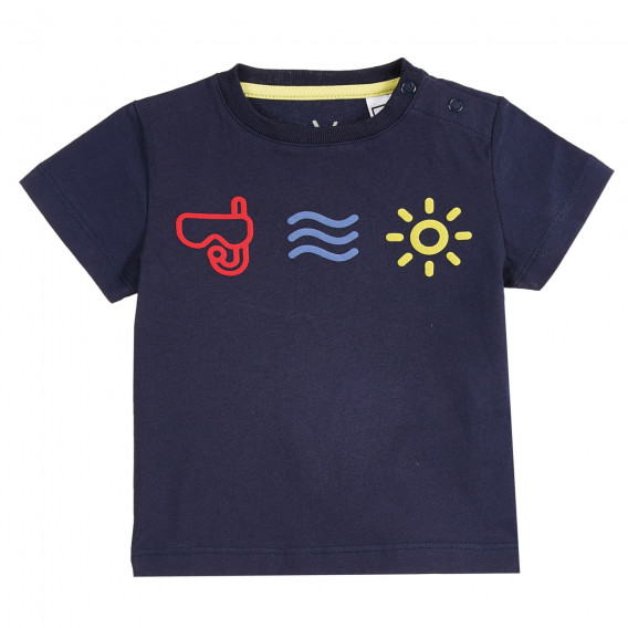 Tricou bleumarin cu imprimeu de vară pentru bebelusi ZY 318098 