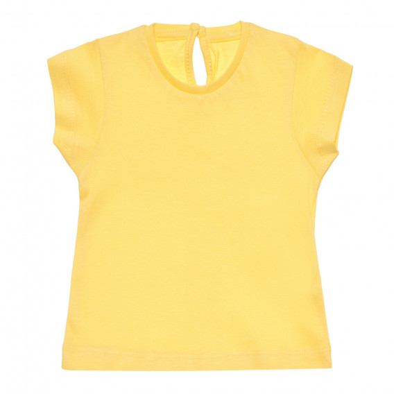 Tricou galben din bumbac cu model simplu pentru bebeluș ZY 318273 