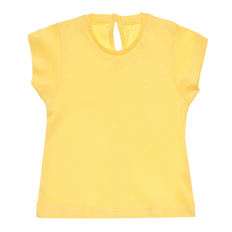 Tricou galben din bumbac cu model simplu pentru bebeluș  318273