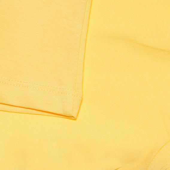 Tricou galben din bumbac cu model simplu pentru bebeluș ZY 318275 3