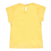 Tricou galben din bumbac cu model simplu pentru bebeluș ZY 318276 4