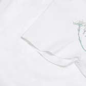 Tricou alb cu imprimeu figurat ZY 318307 3