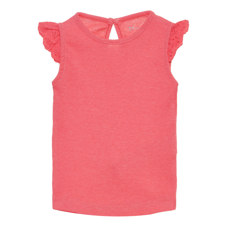 Tricou din bumbac roz cu un design simplu pentru bebeluși  318356