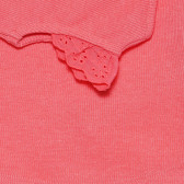 Tricou din bumbac roz cu un design simplu pentru bebeluși ZY 318358 3