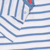 Tricou din bumbac în dungi albastre și albe pentru bebeluș ZY 318370 3