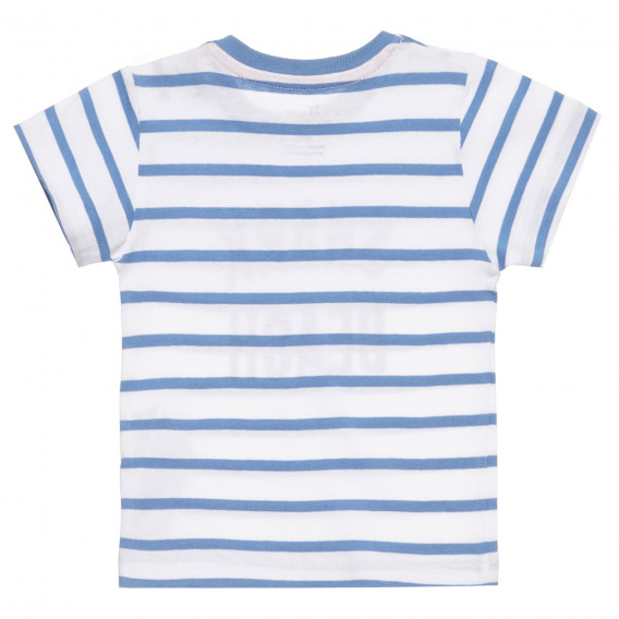 Tricou din bumbac în dungi albastre și albe pentru bebeluș ZY 318371 4